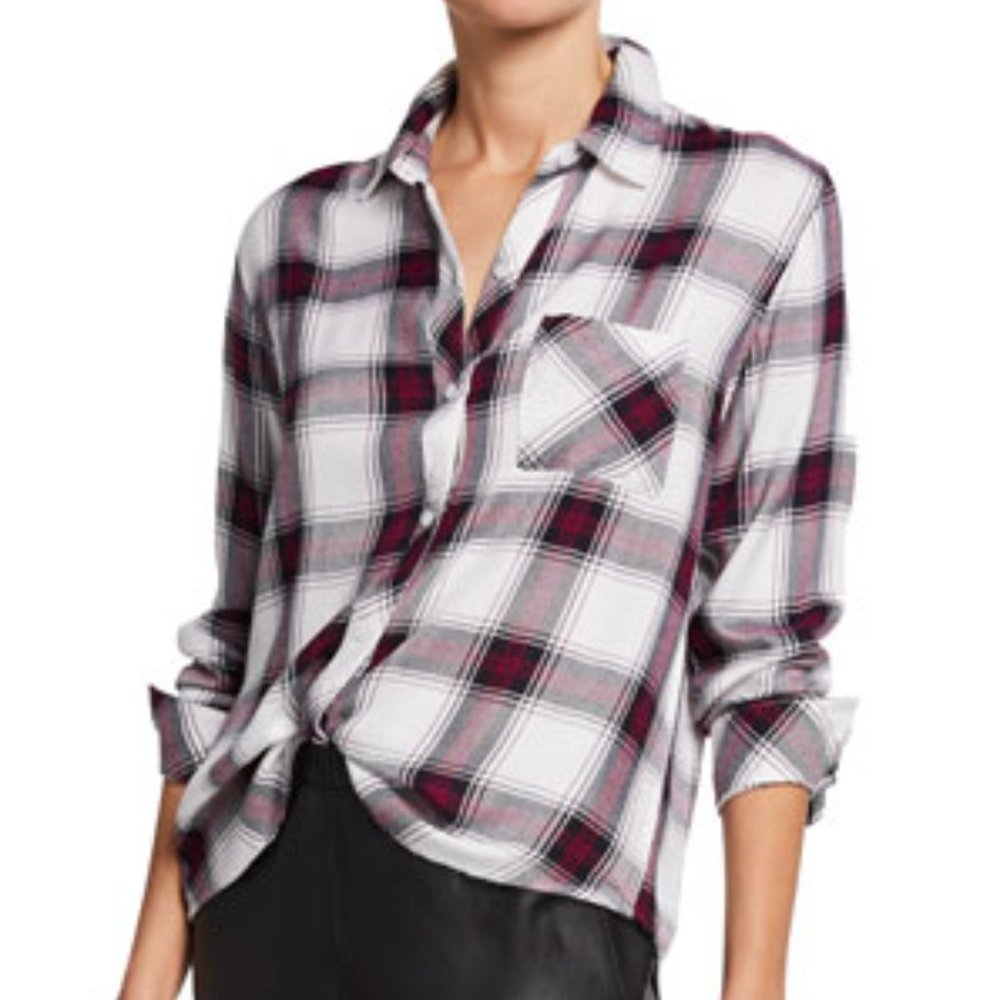 Rails Hunter Plaid Button Down in Sangria/Navy/White, S